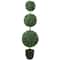 38" Unlit Artificial Two-Tone Boxwood Triple Ball Topiary Tree with Round Pot